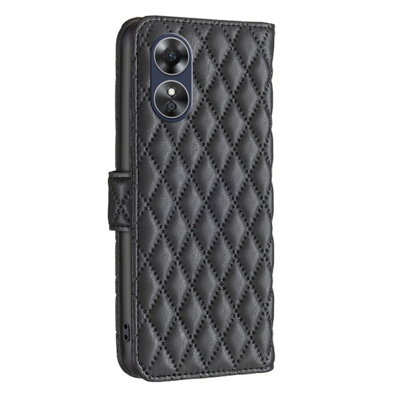 Flip case for Oppo A17, Wallet, BINFEN COLOR, black