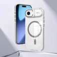 Case for iPhone Air, for MagSafe, with stand, transparent with grey inserts