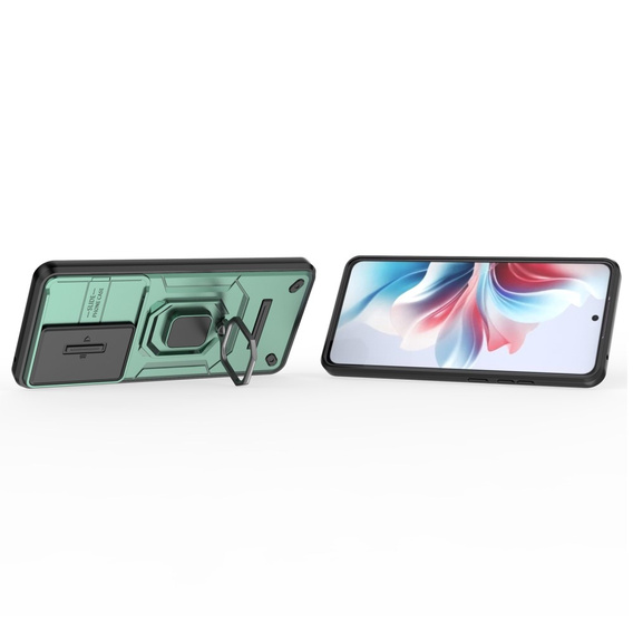 Case for Oppo Reno 11F 5G, KickStand Camera Lens, green