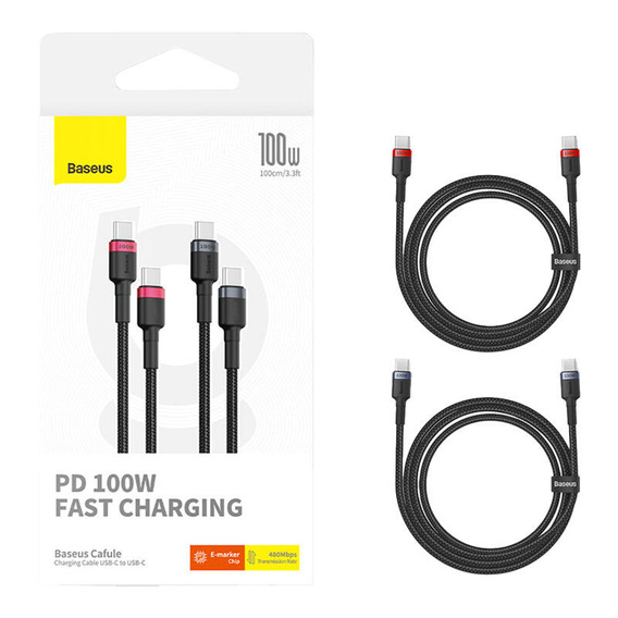 Baseus Cafule USB-C to USB-C 100W cable 1m - set of 2 pieces