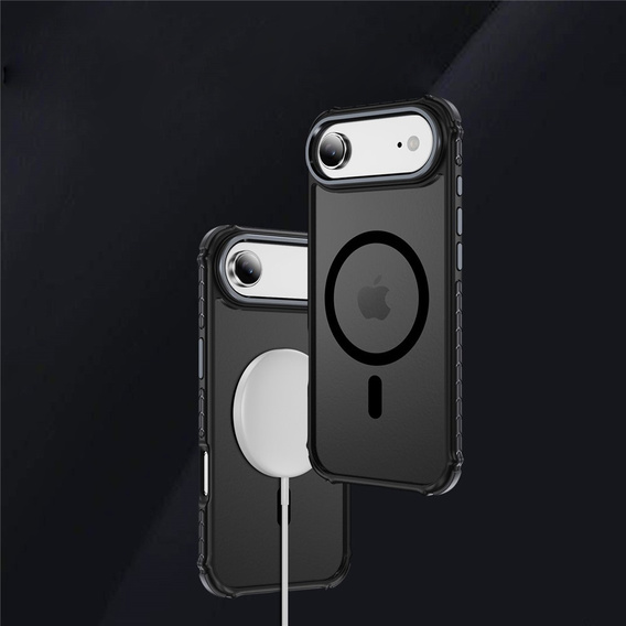 Matt Case for iPhone Air, armoured, for MagSafe, smoked with black sides