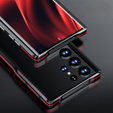 Case LUPHIE for Samsung Galaxy S23 Ultra, Armor Bumper, black / red