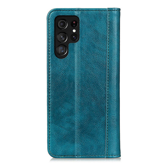 Case for Samsung Galaxy S25 Ultra, Wallet Litchi Leather, green