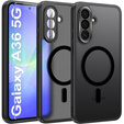 Case for Samsung Galaxy A36, for MagSafe, ERBORD Matt Case, black + Screen Glass