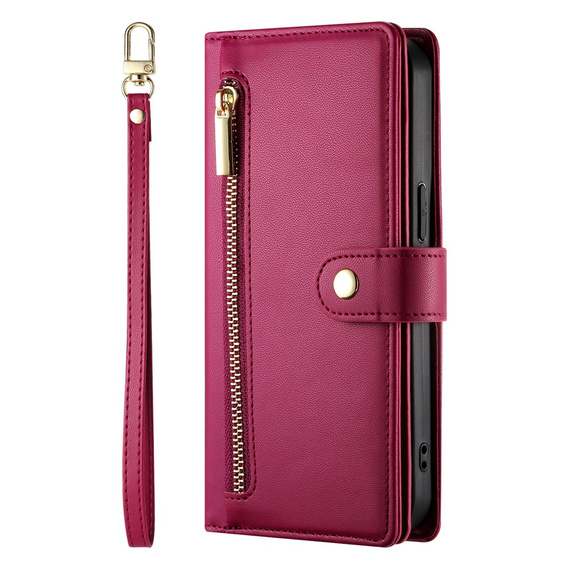 Wallet Zipper Pocket flip case for Samsung Galaxy A17 5G, Wallet Zipper Pocket, red