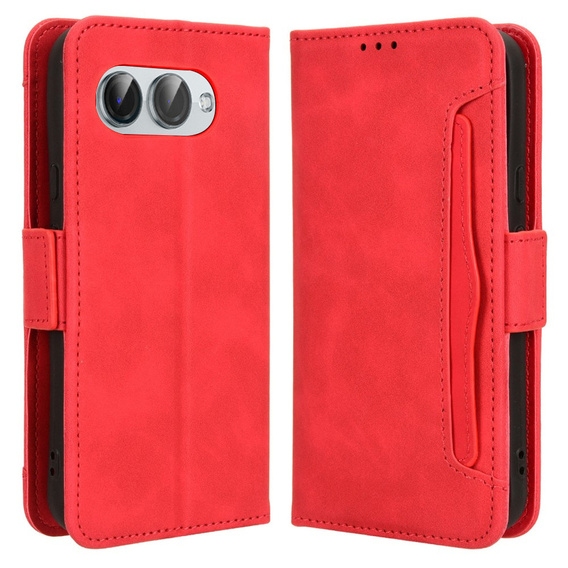 Flip case for T Phone 3 5G, Card Slot, red