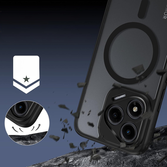 Case for Honor 400 Lite, for MagSafe, ERBORD Matt Case, black