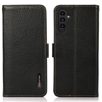 KHAZNEH RFID case for Samsung Galaxy A35 5G, Litchi Texture, black