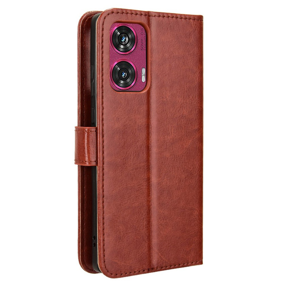 Flip case for Motorola Edge 50 Fusion 5G, Crazy Horse Wallet, brown
