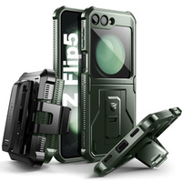 Armored Case for Samsung Galaxy Z Flip 5 5G, Dexnor Clip Holder, green