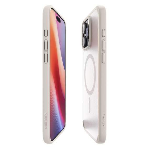 Spigen MagSafe Case for iPhone 16 Pro Max, Ultra Hybrid, transparent / titanium + 9H Tempered Glass