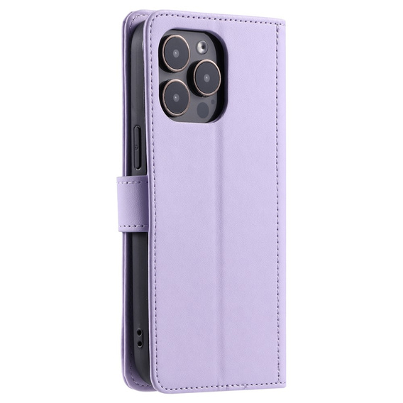 Flip case for iPhone 16 Pro, Rhombus Crossbody Leather, purple