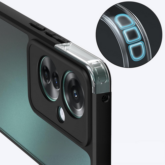 Case for Oppo Reno 11F 5G, Fusion Hybrid, matt / black