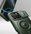Armored case for iPhone 16 Pro, Dexnor CamProtect MagSafe, green (Two frames)