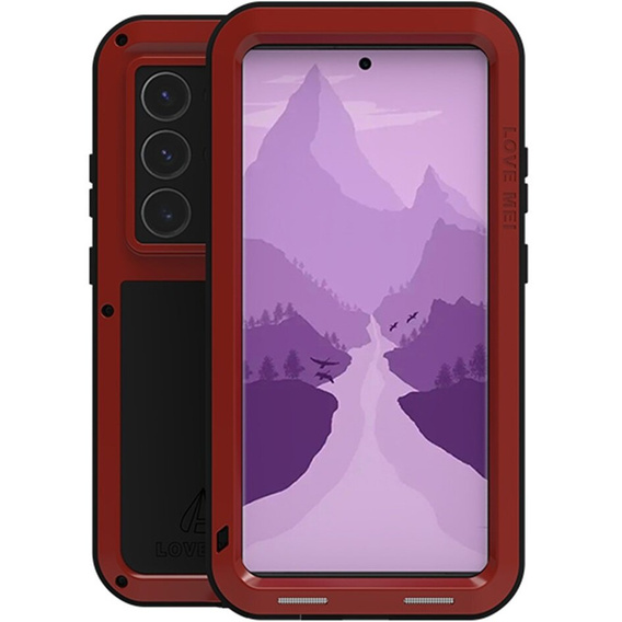Love Mei Case for Samsung Galaxy S24 Ultra, armored without glass, red