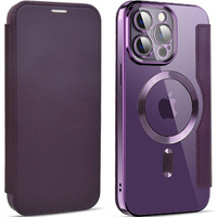 Flip case for iPhone 14 Pro Max, RFID Wallet MagSafe CamShield, purple