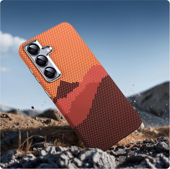 MagSafe's Samsung Galaxy S25+ Plus Case, Carbon Fiber, orange