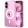 MagSafe Magnetic Case for iPhone 16 Plus, ERBORD CrystalMag, transparent + Glass for screen