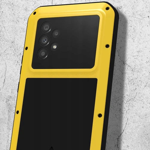 Love Mei Case for Samsung Galaxy A53 5G, armored with glass, yellow