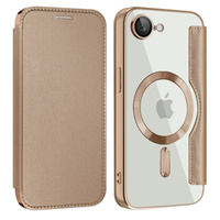 Flip case for iPhone 16E, RFID Wallet MagSafe CamShield, gold