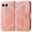 Flip case for T Phone 3 5G, Butterfly, pink rose gold