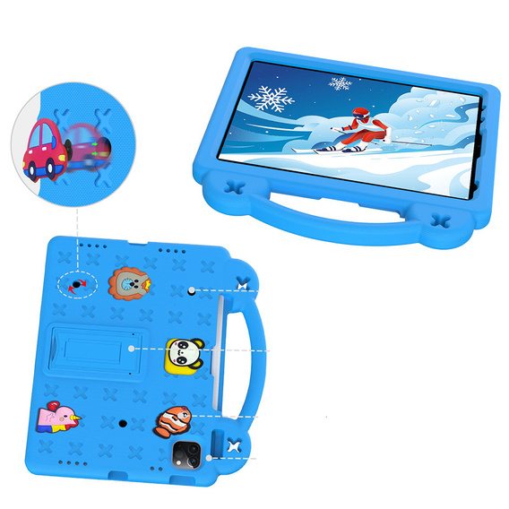 Children's case for iPad Air 10.9" 2022/2020 (5/4 gen.) / Pro 11" 2022/2021/2020 (4/3/2 gen.), Cute Patterns, with stand, blue