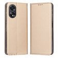 Case for Oppo A18 4G / A38 4G, Smart Magnet, gold + 9H glass