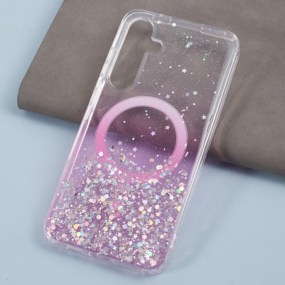 Case for Samsung Galaxy S24, Glittery, for MagSafe, pink