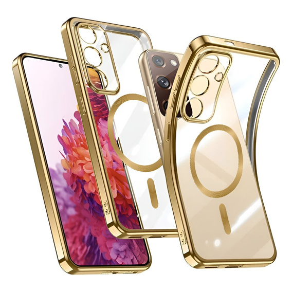 Case for Samsung Galaxy S20 FE, Electro MagSafe, gold + Screen Glass