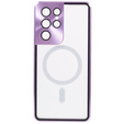 Magnetic Dual Glass MagSafe case for Samsung Galaxy S21 Ultra, purple