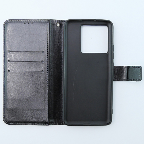 Flip case for Xiaomi 13T / 13T Pro, Crazy Horse Wallet, black