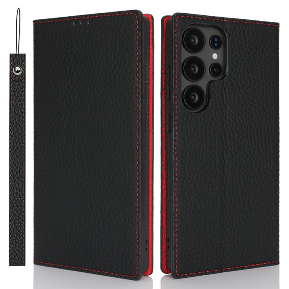 Flip case for Samsung Galaxy S25 Ultra, Litchi Skin Grain, black