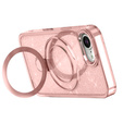 Case for iPhone 16e, Glittery Magnetic Kickstand, pink
