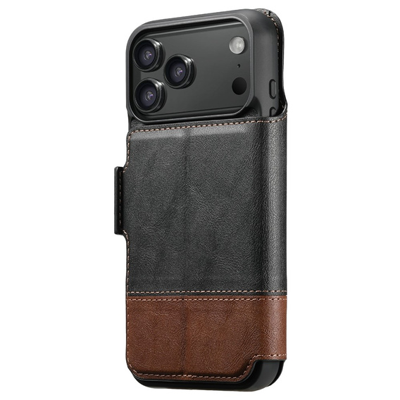 2-in-1 flip case for iPhone 17 Pro, SUTENI, for MagSafe, black