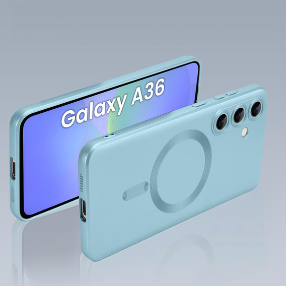 Case for Samsung Galaxy A36, ColorMag, for MagSafe, blue + 9H tempered glass