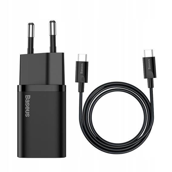 Baseus Super Si PD 25 W USB-C mains charger + USB-C cable, black