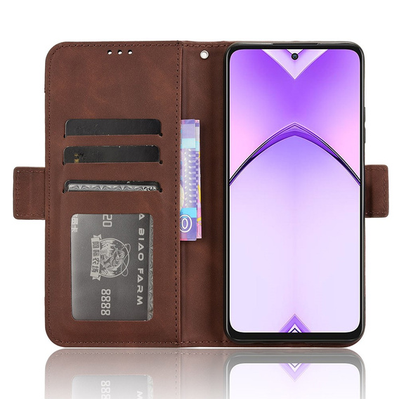 Flip case for Oppo A80, Card Slot, brown