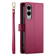 Flip case for Samsung Galaxy S25 Edge, Wallet Zipper Pocket, red