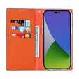 Flip case for iPhone 14 Pro, Litchi Skin Grain, dark blue