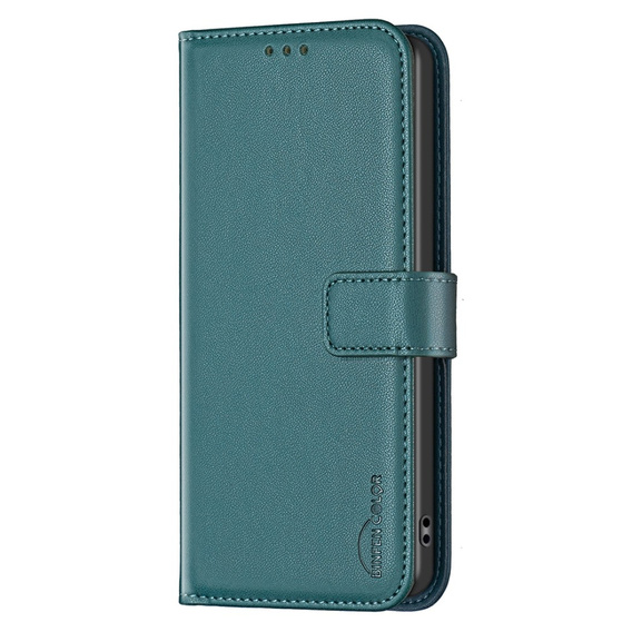 Flip case for Samsung Galaxy S23 FE, BINFEN Wallet, green + 9H glass