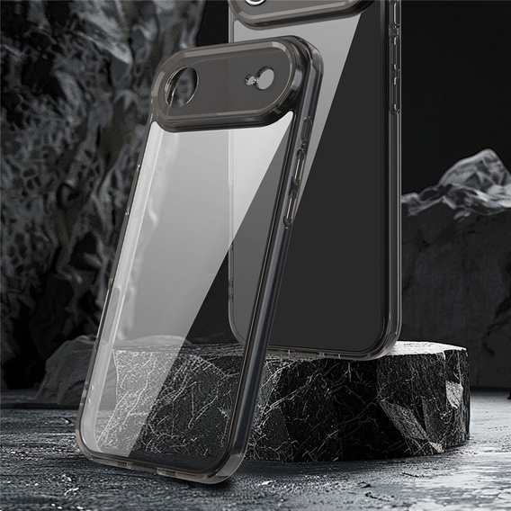 Silicone sleeve for iPhone Air, with hard back, smoky black