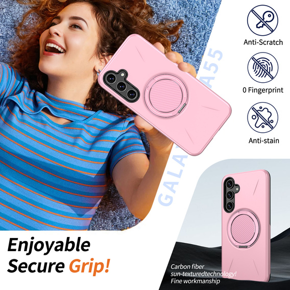 MagSafe case with stand for Samsung Galaxy A57 5G, pink