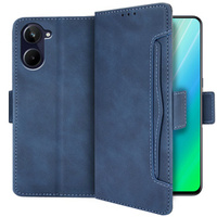 Flip case for Realme 10 4G, Card Slot, blue
