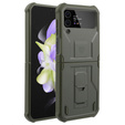 Armored Case for Samsung Galaxy Z Flip 4 5G, Dexnor Clip Holder, green