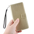 Flip case for Motorola Moto G85, Crazy Horse Wallet, gold