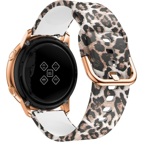 Silicone Strap for Samsung Galaxy Watch Active 20mm, Brown Leopard
