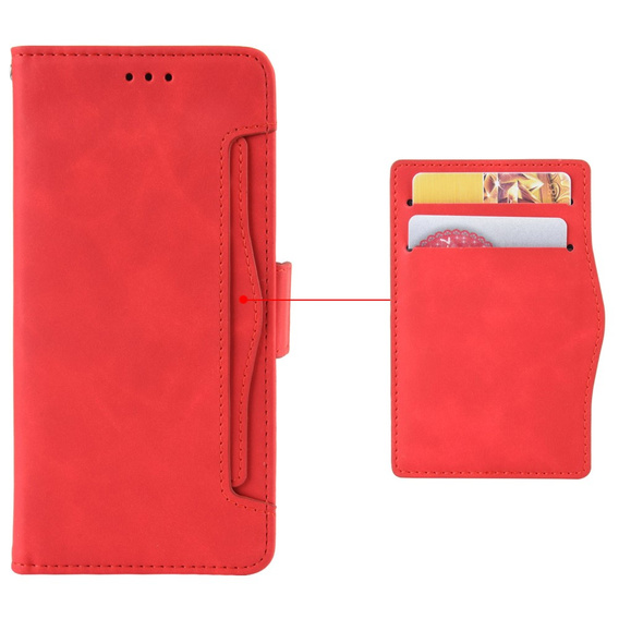 Flip case for Oppo A80, Card Slot, red