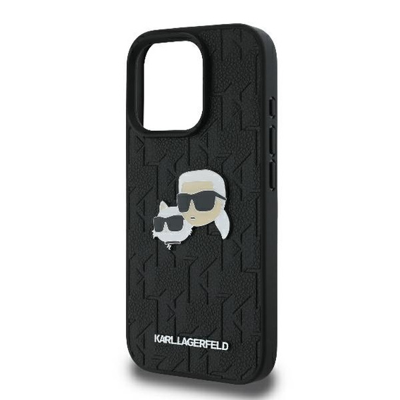 Karl Lagerfeld Hardcase Monogram Karl & Choupette Head Pin Case for iPhone 16 Pro