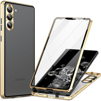 Case for Samsung Galaxy S23, Magnetic Dual Glass, gold