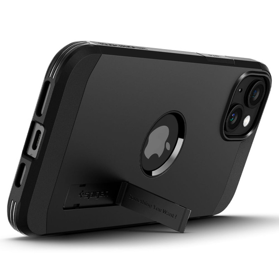 Spigen case for iPhone 15, Tough Armor Mag MagSafe, black + 9H Tempered Glass